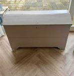 Taupe zand kleurig oude dekenkist net opberg vakjes, Ophalen, Gebruikt, 50 tot 75 cm, Minder dan 50 cm