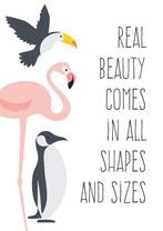 Poster Beauty A4 flamingo meisje kinderkamer babykamer dier, Rechthoekig Staand, Verzenden, A4 of kleiner, Nieuw