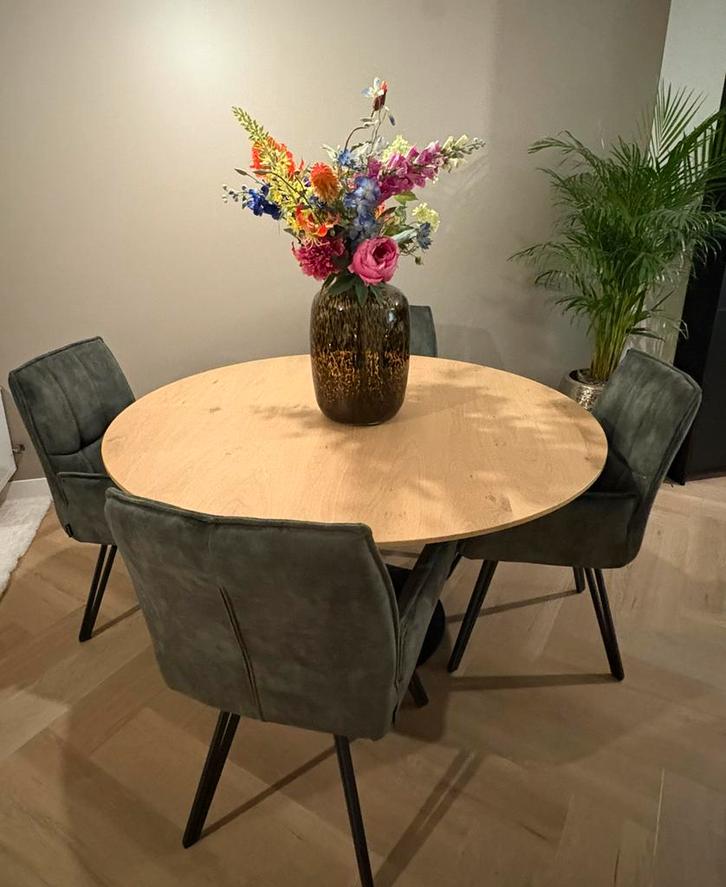 Ronde eiken tafel 140 cm Table du Sud, Huis en Inrichting, Tafels | Eettafels, Zo goed als nieuw, 100 tot 150 cm, Rond, Eikenhout