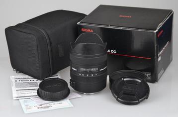 Sigma 8-16mm 8-16 mm 16mm f/4.5-5.6 DC HSM Canon +box, pouch beschikbaar voor biedingen