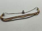 A529 Prachtige zilveren armband tricolor strass, Sieraden, Tassen en Uiterlijk, Armbanden, Ophalen of Verzenden, X, Goud, X