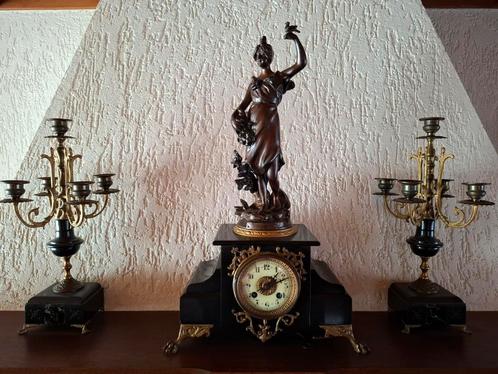 Prachtig antiek Frans klokkenstel / penduleset, Antiek en Kunst, Antiek | Klokken, Ophalen