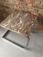 Vintage marmeren bijzettafel nachttafel, Huis en Inrichting, Tafels | Bijzettafels, Ophalen, Gebruikt, Rond, Minder dan 55 cm