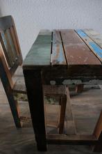 Tafel en stoeltje (sloophout) kinderkamer 'Otentic Design', Ophalen, Gebruikt, Tafel(s) en Stoel(en)