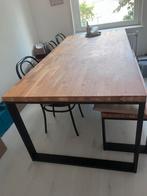 Houten eetkamertafel met bankje, Ophalen, Normaal, 50 tot 100 cm, Zo goed als nieuw