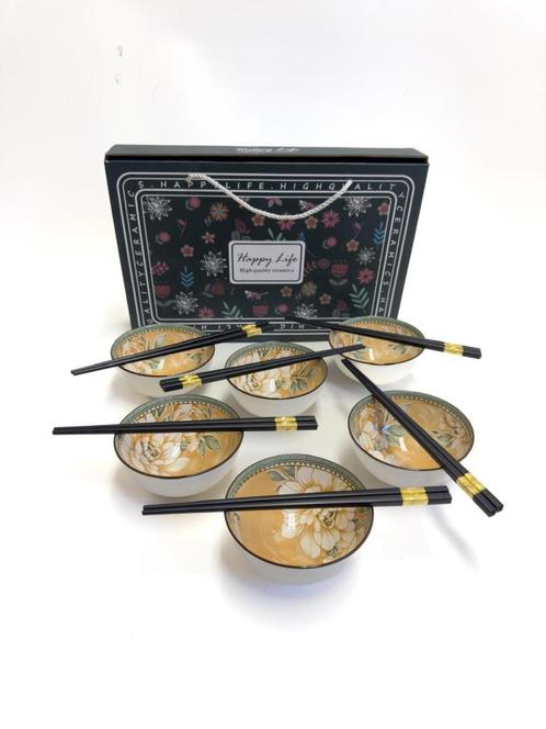 Japanse Noodleset Nieuw €44.50, Huis en Inrichting, Keuken | Servies, Nieuw, Kop(pen) en/of Schotel(s), Overige stijlen, Keramiek