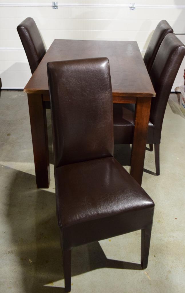 Koloniale teakhouten eethoek, Huis en Inrichting, Tafels | Eettafels, Zo goed als nieuw, 50 tot 100 cm, 100 tot 150 cm, Vier personen