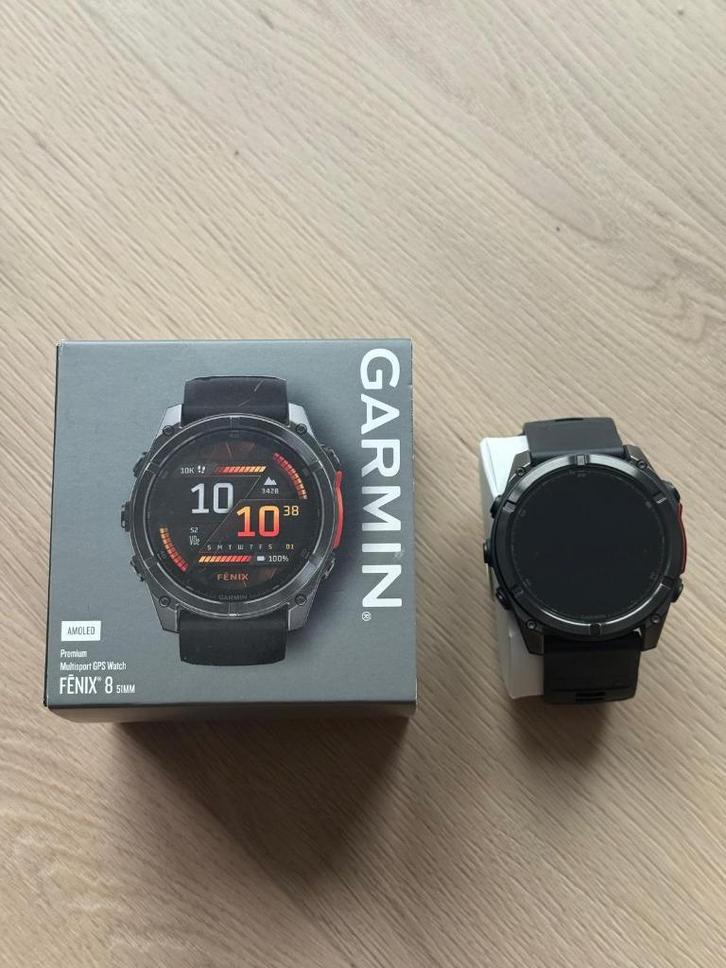 Garmin Fenix 8 smartwatch, Sieraden, Tassen en Uiterlijk, Smartwatches, Zo goed als nieuw, Android, Zwart, Afstand, Calorieverbanding