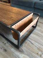 Stoere salontafel, Huis en Inrichting, Tafels | Salontafels, Gebruikt, Eikenhout, Ophalen of Verzenden, Minder dan 50 cm