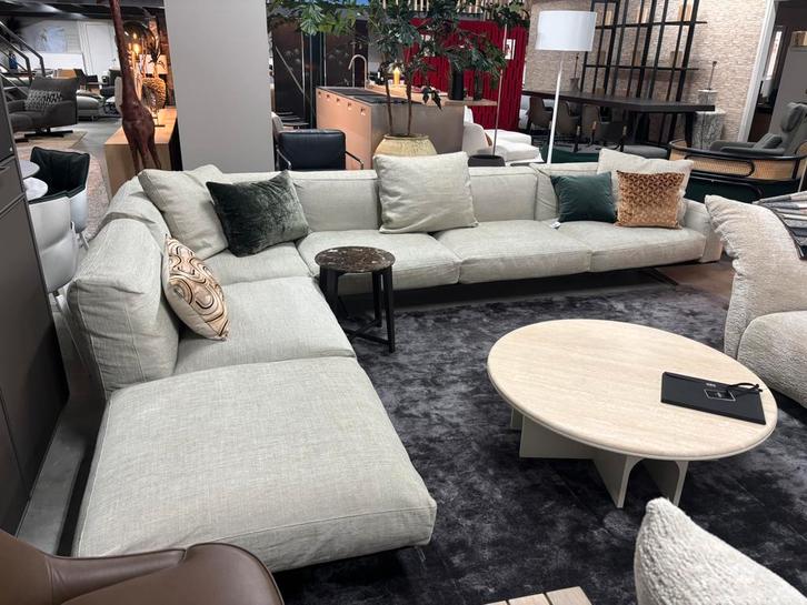 Flexform softdream hoekbank stof cat Extra zgan, Huis en Inrichting, Banken | Voetenbanken en Poefen, Zo goed als nieuw, 125 cm of meer