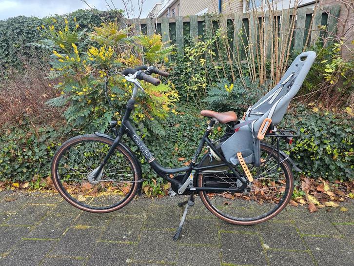 Gazelle Bloom moederfiets + zitje, Fietsen en Brommers, Fietsen | Dames | Damesfietsen, Gebruikt, Gazelle, (Extra) lage instap