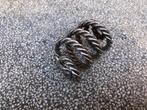 Vintage Zilverkleurige gedraaide ring, Ophalen of Verzenden