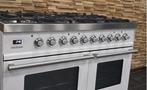 Luxe Fornuis Boretti 100 cm wit + rvs 6 pits 300 oven, 60 cm of meer, Ophalen of Verzenden, Zo goed als nieuw, Energieklasse A of zuiniger
