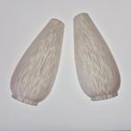 Jaren 60 glazen lampenkappen gevlamd wit, Huis en Inrichting, Lampen | Lampenkappen, Gebruikt, Verzenden, NVT: Vintage item, Wit