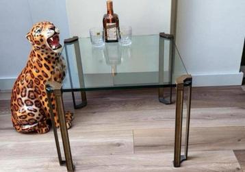 Peter Ghuzy 70's design Koffie glas tafel beschikbaar voor biedingen