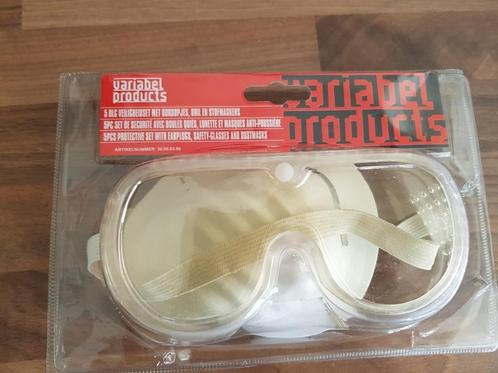 Stofbrillen met 2 stofmaskers en oordopjes, Doe-het-zelf en Verbouw, Veiligheidsbrillen, Nieuw, Ophalen of Verzenden