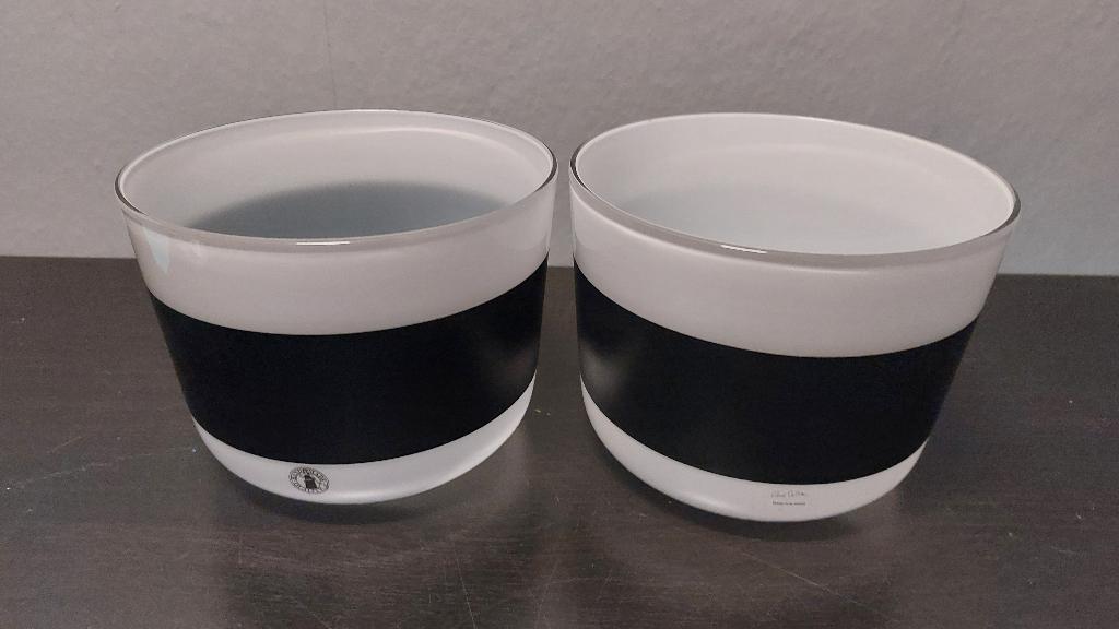2x Glazen schalen/kommen - Anne Nilsson - Vintage '90, Schaal, Rond, Ophalen of Verzenden, Glas