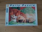 Party puzzel Poes en Hond 1000 st., Ophalen of Verzenden, 500 t/m 1500 stukjes, Zo goed als nieuw, Legpuzzel