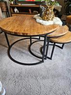 Romao teak set van 3 salontafels, Ophalen, 50 tot 100 cm, Vierkant, 50 tot 100 cm