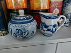 Delfts Blauw Suikerpot en Melkkan Roomset, Huis en Inrichting, Keuken | Servies, Gebruikt, Overige typen, Ophalen of Verzenden