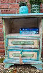 Ladenkastje nachtkastje vintage boho shabby chic ibiza stijl, Huis en Inrichting, Kasten | Ladekasten, Ophalen, Minder dan 50 cm