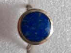 925/-- zilveren ring met Lapis lazuli steen-- ringmaat 18, 18 tot 19, Verzenden, Zo goed als nieuw, Dame
