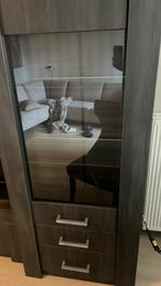 Kast donker grijs, Ophalen, Zo goed als nieuw, 25 tot 50 cm, Glas