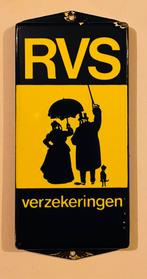 Emaille deurpostje RVS Verzekeringen, Ophalen of Verzenden, Zo goed als nieuw, Reclamebord