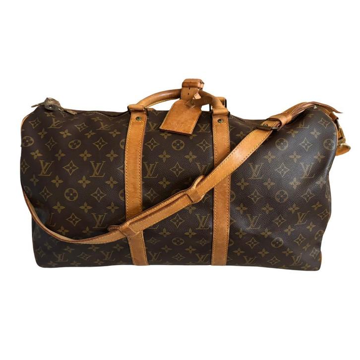 Louis Vuitton Keepall met strap + certificiaat, Sieraden, Tassen en Uiterlijk, Tassen | Reistassen en Weekendtassen, Bruin, 40 tot 60 cm