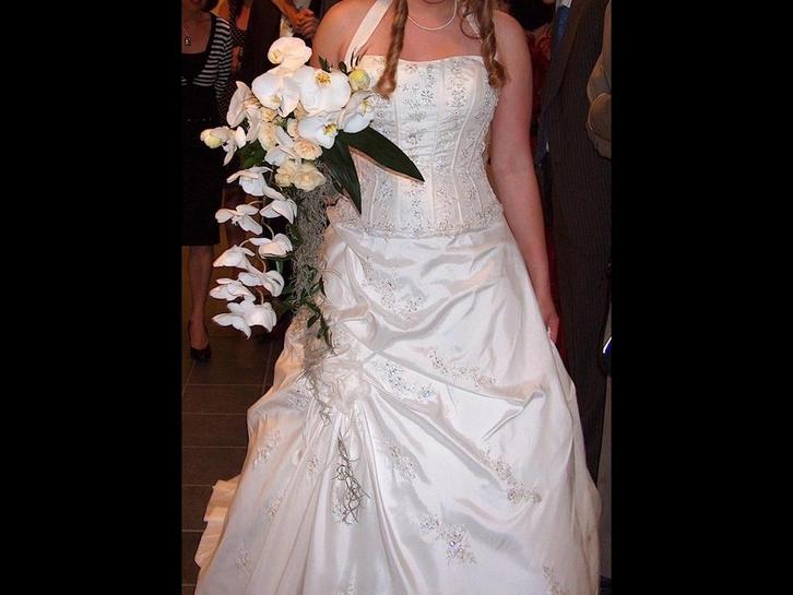 Witte Trouwjurk Maat 40 - Zonder Sluier, Kleding | Dames, Trouwkleding en Trouwaccessoires, Gedragen, Trouwjurk, Wit, Ophalen of Verzenden