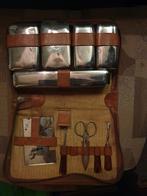 Antieke leren reisset met rits, Gebruikt, Softcase, Bruin, Ophalen of Verzenden