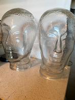 2 Glazen Mannequin Hoofden, Antiek en Kunst, Antiek | Glas en Kristal, Ophalen of Verzenden