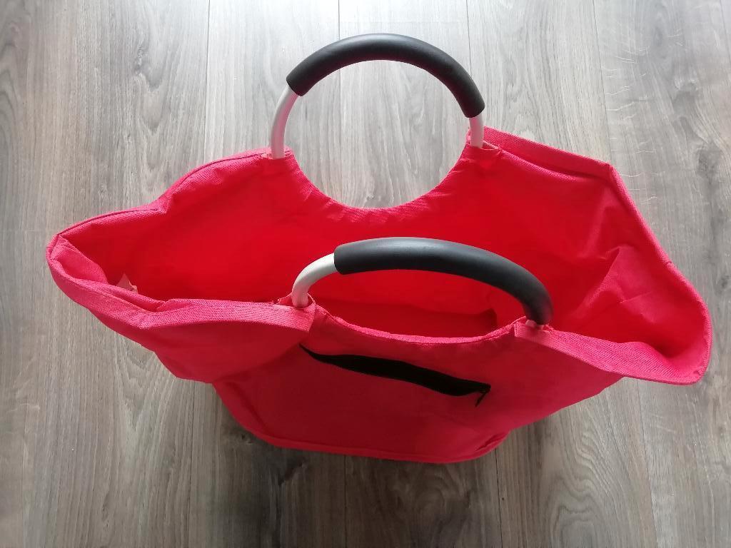 Rode shopper / draagtas met zijvakje met rits 40x25x37cm, Ophalen of Verzenden, Zo goed als nieuw, Rood, Shopper