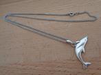 zilveren ketting met grote dolfijn hanger [717], Met hanger, Verzenden, Zo goed als nieuw, Zilver