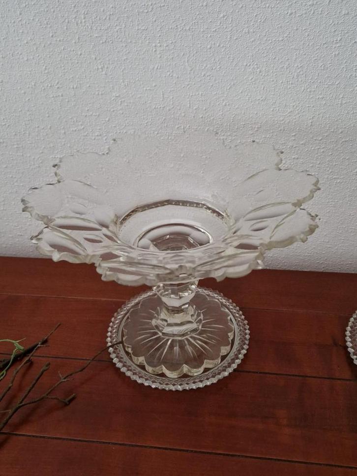 Vintage Glazen Taartschaal, Antiek en Kunst, Antiek | Glas en Kristal, Ophalen of Verzenden