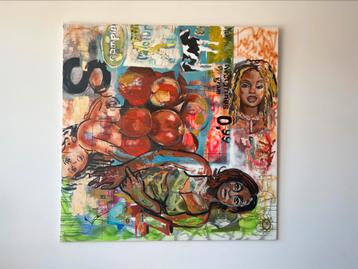 Groot doek Peter Klashorst - 160 cm x 160 cm beschikbaar voor biedingen
