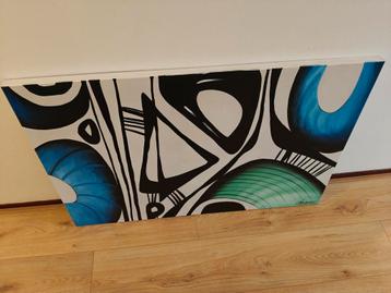 Olieverfschilderij My New Art - Blue and Green 120x80 beschikbaar voor biedingen
