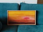 Mooie zonsondergang, incl baklijst afm. ca 30x60 cm, Antiek en Kunst, Kunst | Schilderijen | Abstract, Ophalen of Verzenden