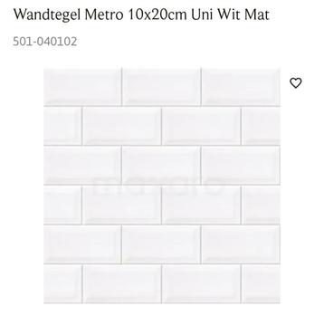 Metrotegel wandtegel Maxaro mat wit beschikbaar voor biedingen