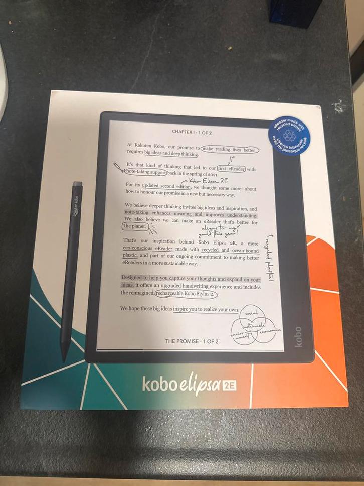 Kobo Elipsa 2E - Nieuw in doos, Computers en Software, E-readers, Zo goed als nieuw, 10 inch of meer, 16 GB of meer, Bluetooth