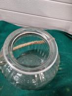 windlicht glas met touw groot, Ophalen of Verzenden, 'T Olde Gre-j, Info@toldegrej.nl, Endepoelstraat 20f Didam