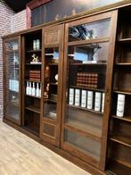 houten antieke vitrinekast met glazen schuifdeuren, Antiek en Kunst, Ophalen