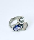 Edelstenen ‘Gouden Driehoek’ Ring | ZGAN | zie omschrijving, IJzer of Staal, Ophalen of Verzenden, Zo goed als nieuw, 17 tot 18