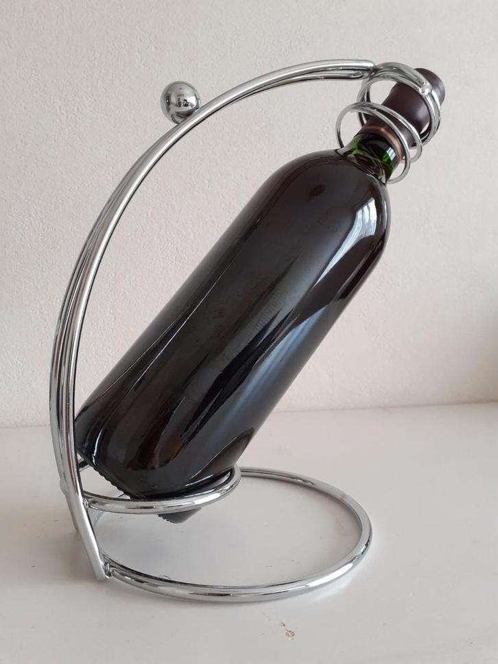 Stijlvolle wijnfles houder - Metaal, Huis en Inrichting, Woonaccessoires | Wijnrekken, Zo goed als nieuw, Minder dan 50 cm, Metaal