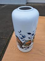 Heinen Delftsblauw Vaas met Vogelmotief, Wit, Aardewerk of Porselein, Ophalen of Verzenden, Zo goed als nieuw