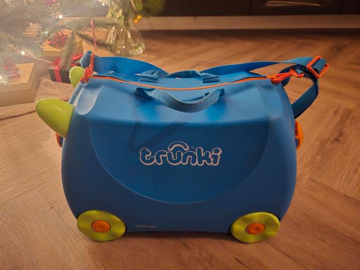 Leuke Trunki Kinderkoffer - Blauw, Sieraden, Tassen en Uiterlijk, Koffers, Zo goed als nieuw, Hard kunststof, Minder dan 50 cm