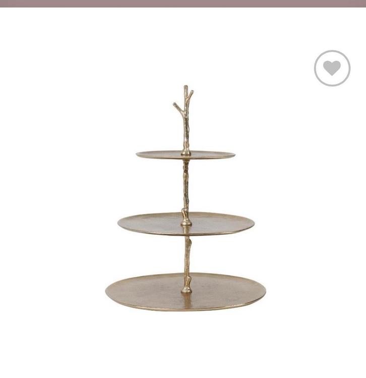 Gouden Etagère - Light & Living - 3 Laags, Huis en Inrichting, Woonaccessoires | Etagères, Nieuw, Ophalen of Verzenden