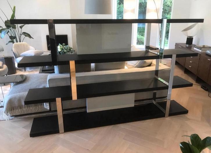 Minotti Dalton Chrome 240cm granit Veneer shelves, Huis en Inrichting, Kasten | Overige, Nieuw, Ophalen of Verzenden