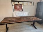 Industriële tafel van oud eikenhout – 240 x 100cm, Huis en Inrichting, Tafels | Eettafels, Ophalen, 100 tot 150 cm, Eikenhout