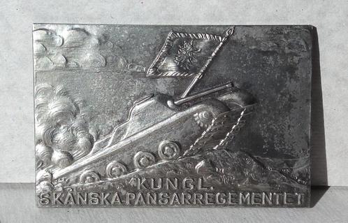 WWII TANK ZWEEDSE PANTSERREGIMENT METALEN PLAAT, Verzamelen, Militaria | Tweede Wereldoorlog, Landmacht, Duitsland, Verzenden